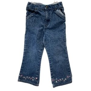 Shaver Lake for Kids Floral Embroidered Denim Jeans Size 4T